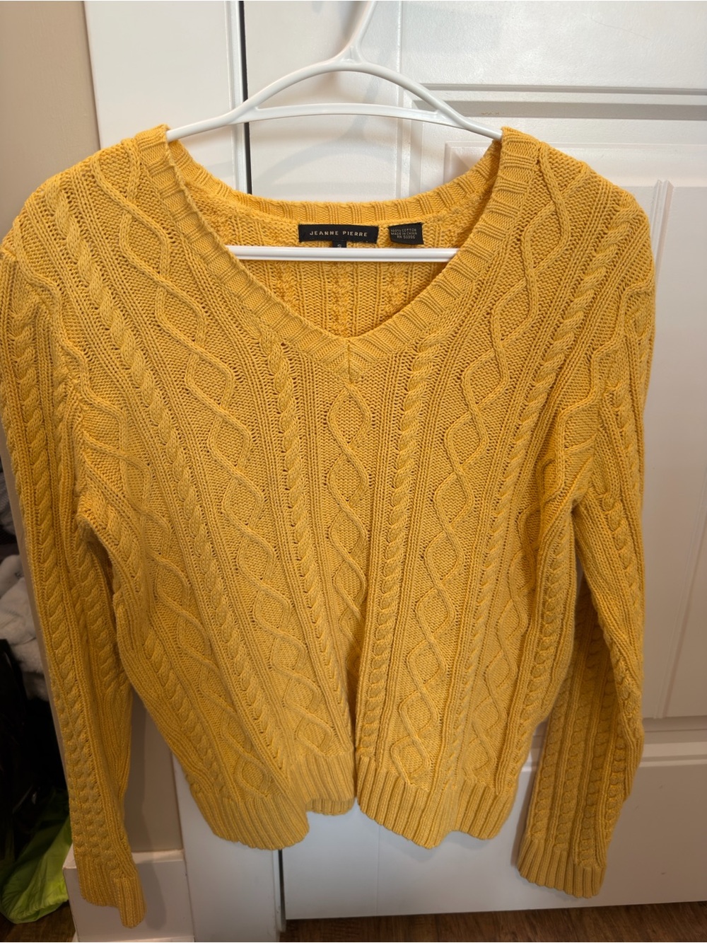 100% Cotton yellow/gold cable knit sweater